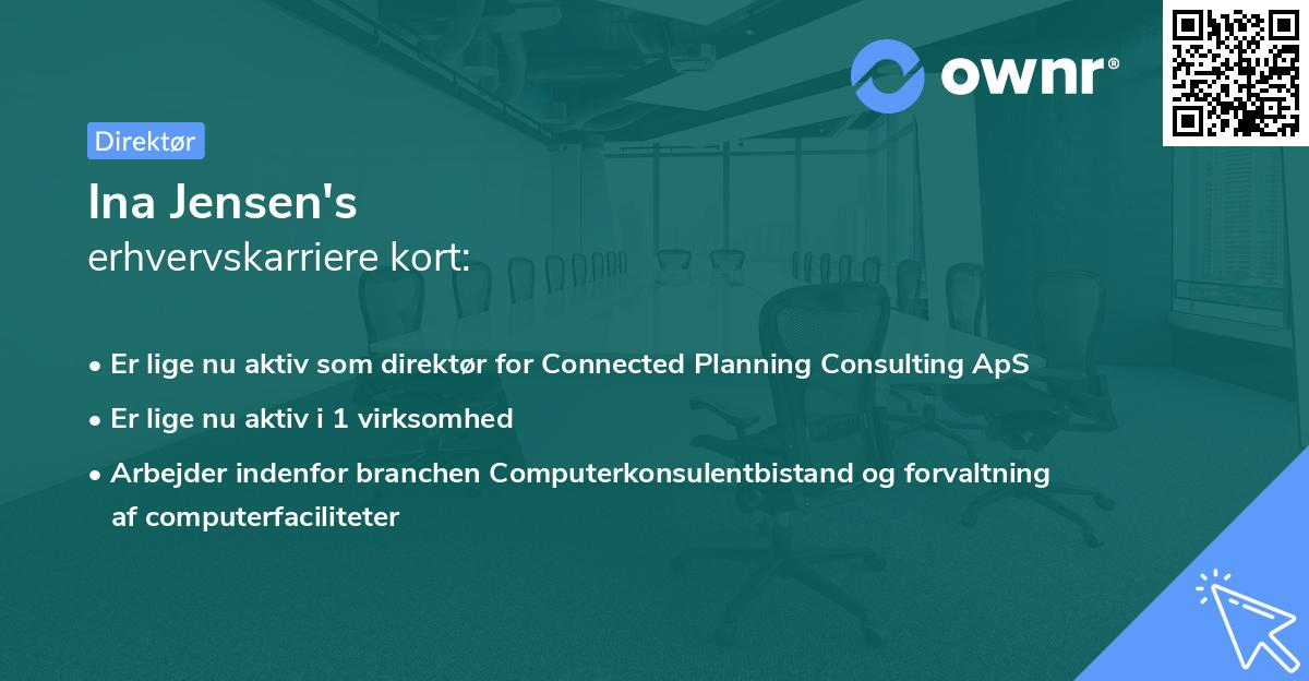 Ina Jensen's erhvervskarriere kort