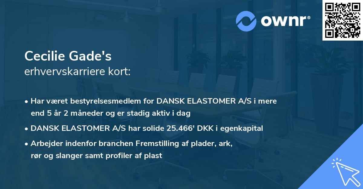 Cecilie Gade's erhvervskarriere kort