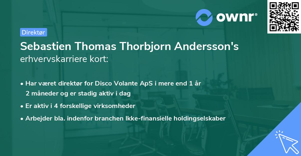Sebastien Thomas Thorbjorn Andersson's erhvervskarriere kort