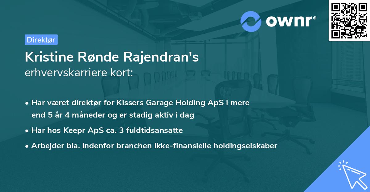 Kristine Rønde Rajendran's erhvervskarriere kort