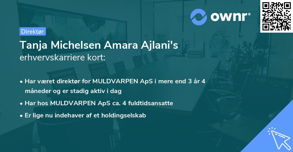 Tanja Michelsen Amara Ajlani's erhvervskarriere kort