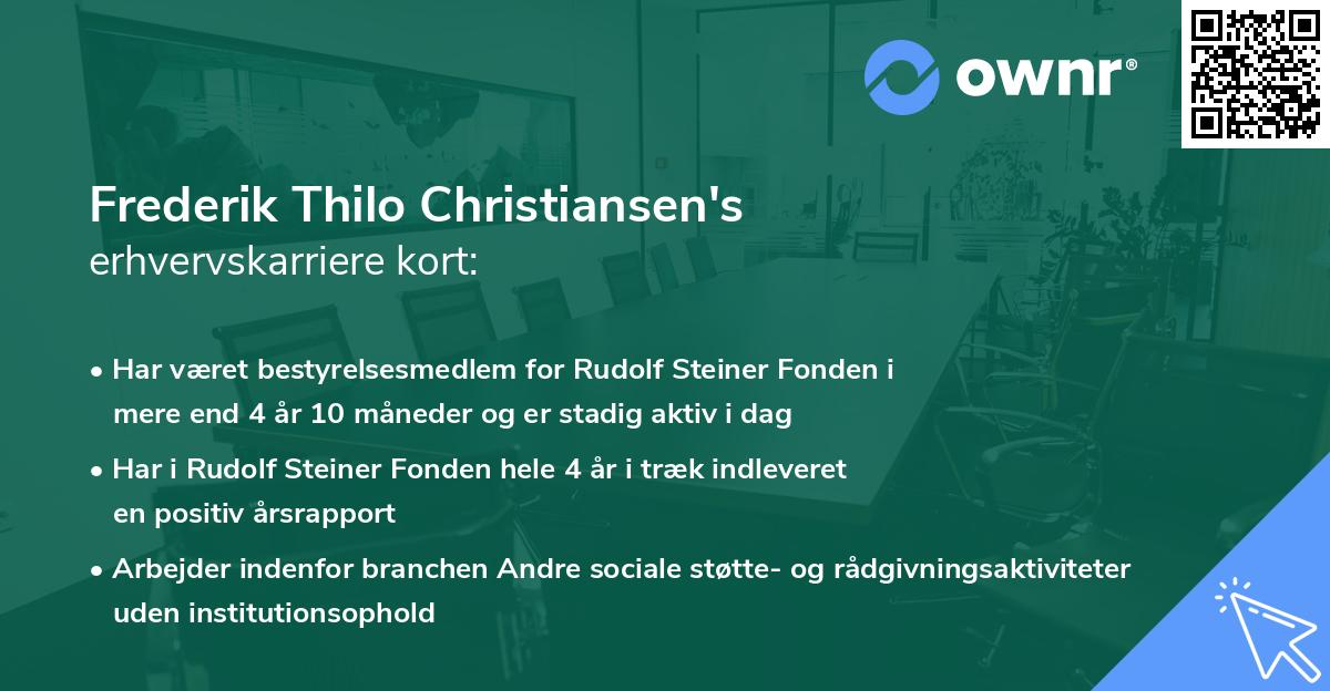 Frederik Thilo Christiansen's erhvervskarriere kort