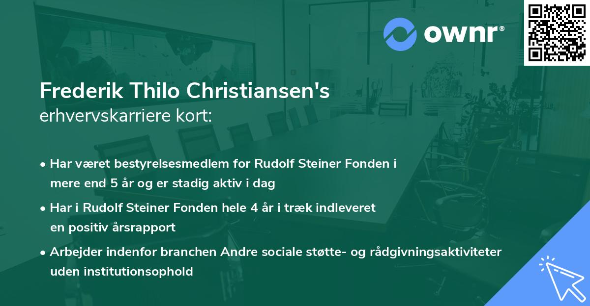 Frederik Thilo Christiansen's erhvervskarriere kort