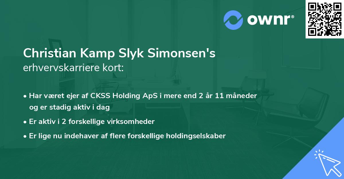 Christian Kamp Slyk Simonsen's erhvervskarriere kort