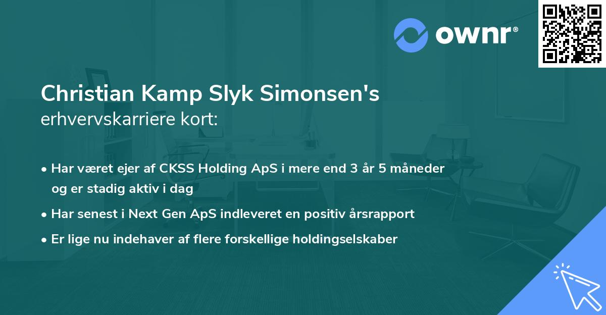 Christian Kamp Slyk Simonsen's erhvervskarriere kort