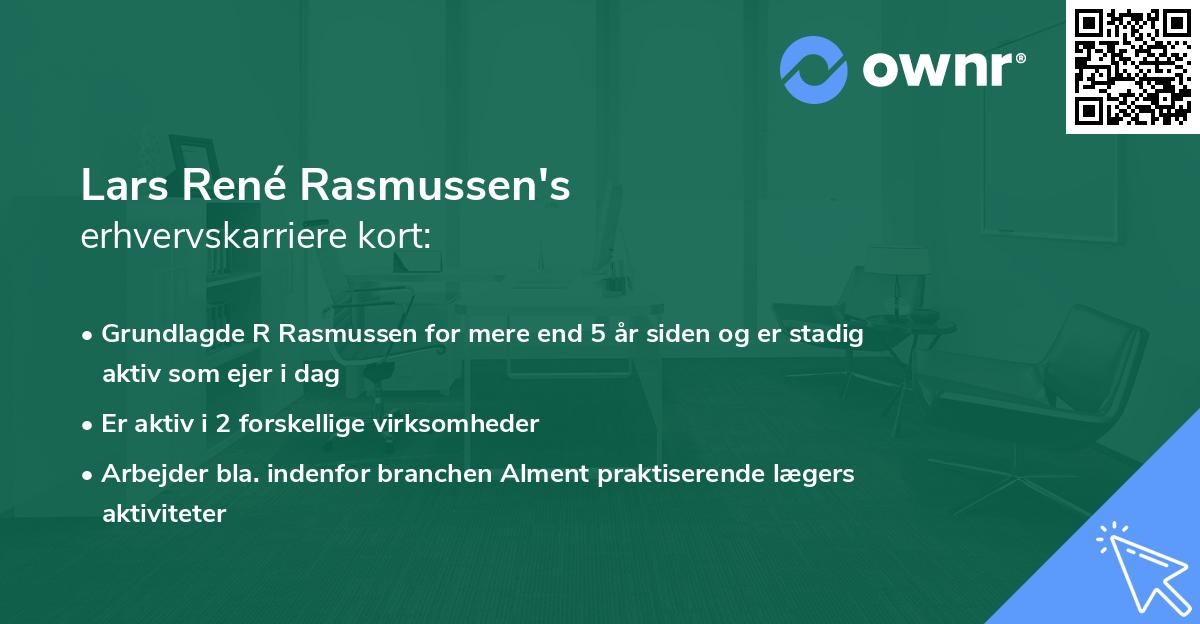 Lars René Rasmussen's erhvervskarriere kort