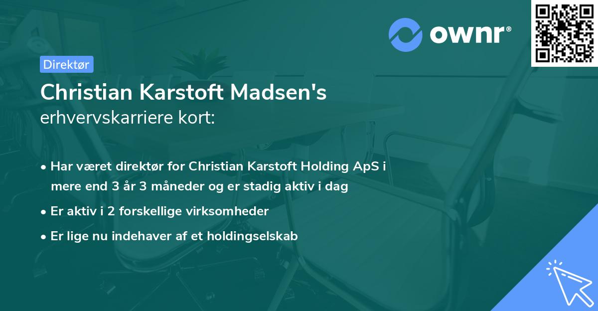 Christian Karstoft Madsen's erhvervskarriere kort