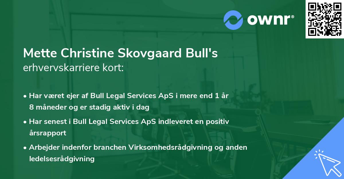 Mette Christine Skovgaard Bull's erhvervskarriere kort