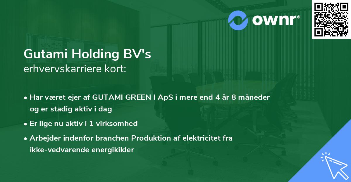Gutami Holding BV's erhvervskarriere kort