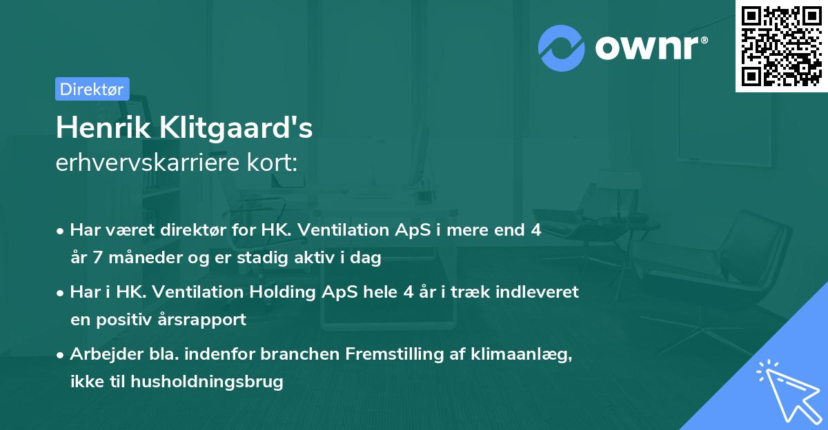 Henrik Klitgaard's erhvervskarriere kort