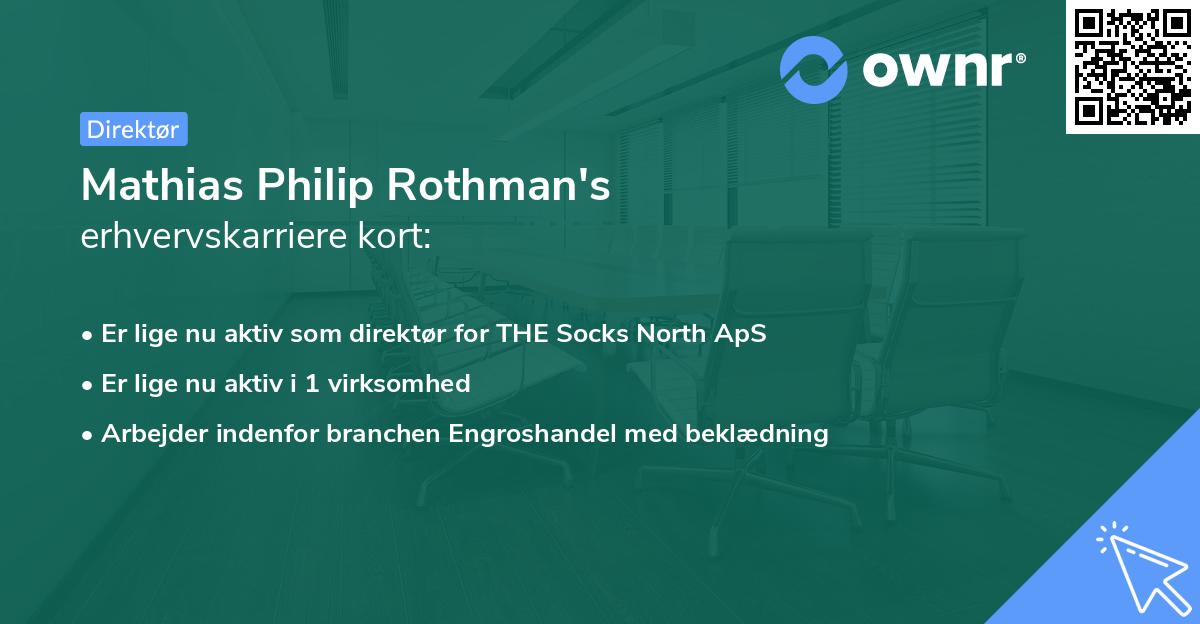 Mathias Philip Rothman's erhvervskarriere kort