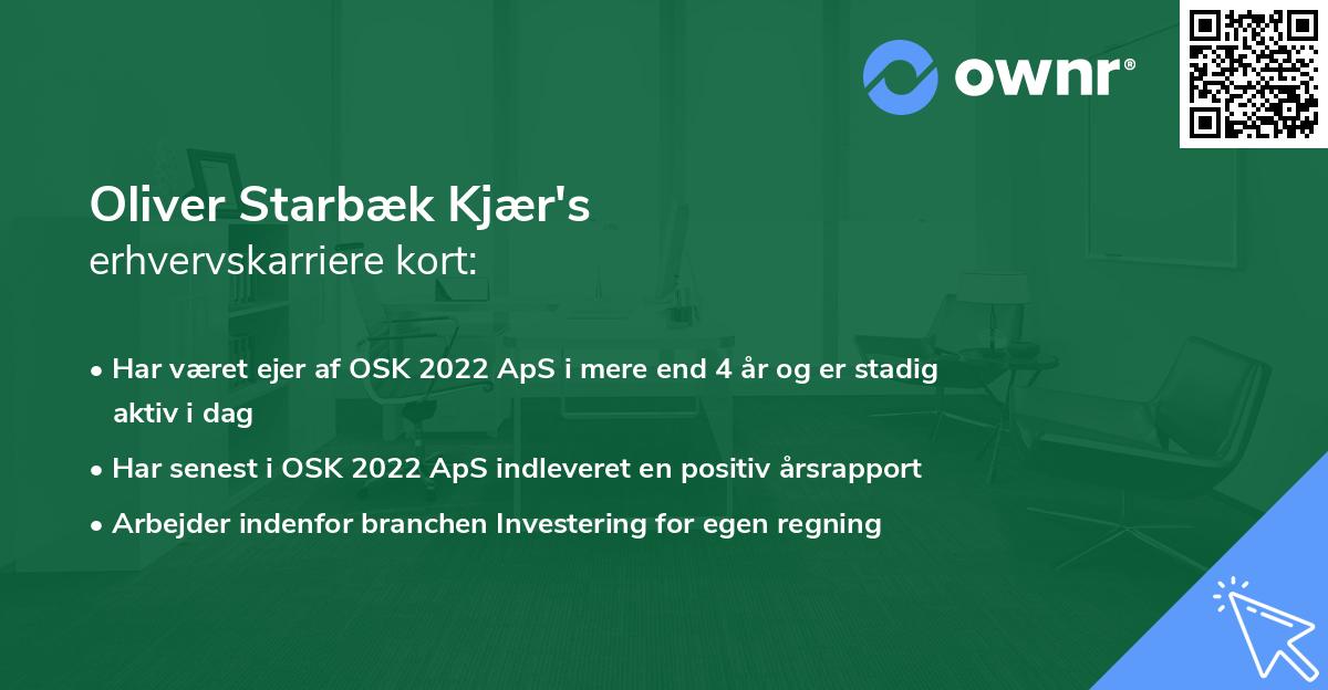 Oliver Starbæk Kjær's erhvervskarriere kort