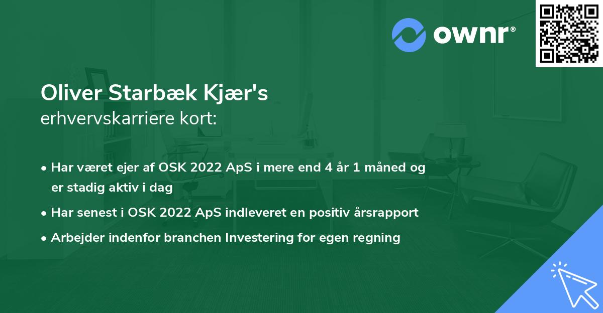 Oliver Starbæk Kjær's erhvervskarriere kort