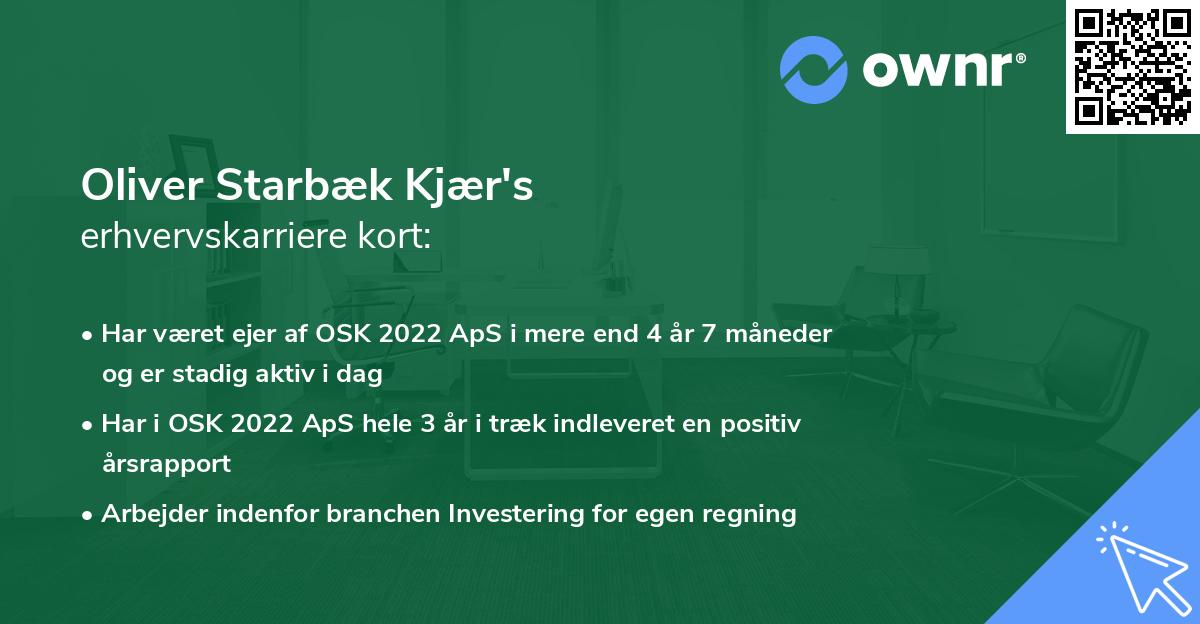 Oliver Starbæk Kjær's erhvervskarriere kort