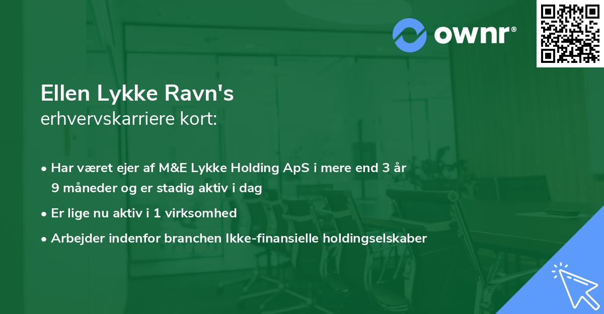 Ellen Lykke Ravn's erhvervskarriere kort