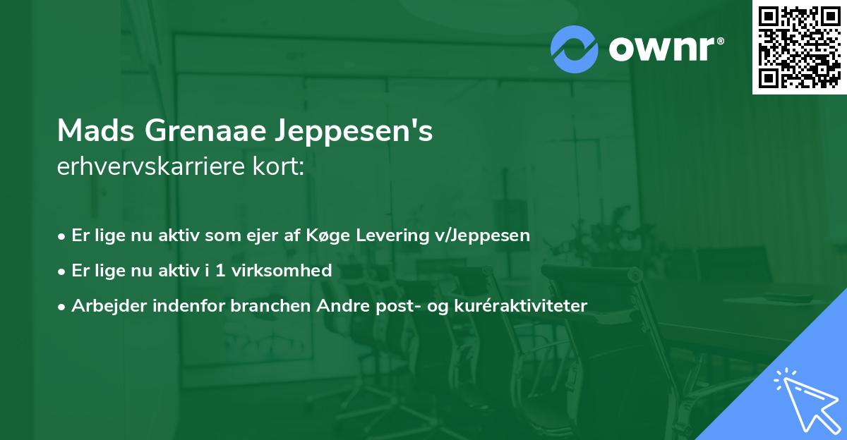 Mads Grenaae Jeppesen's erhvervskarriere kort