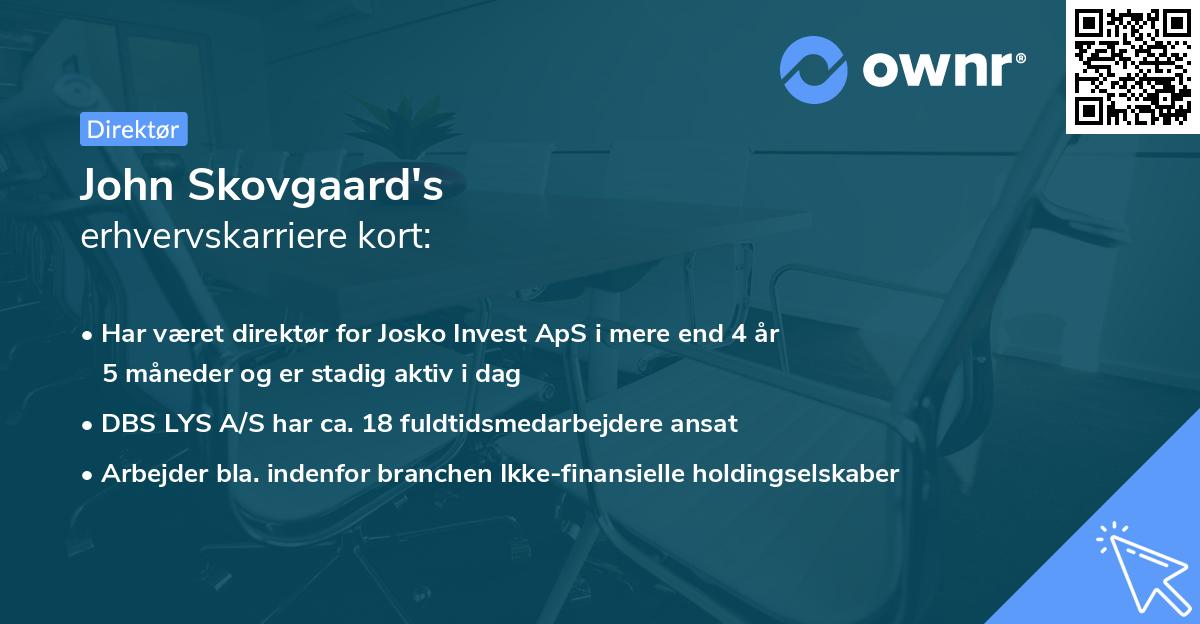 John Skovgaard's erhvervskarriere kort