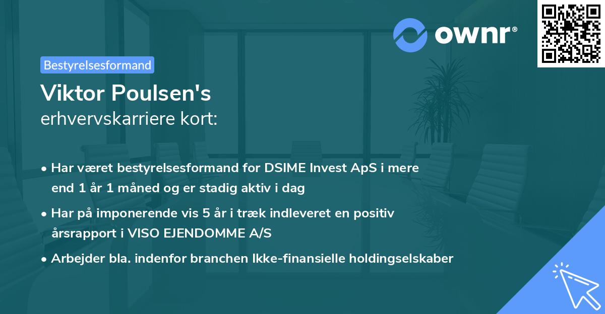 Viktor Poulsen's erhvervskarriere kort