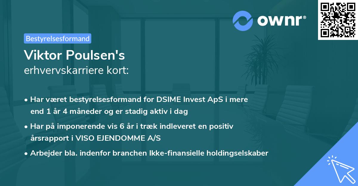 Viktor Poulsen's erhvervskarriere kort