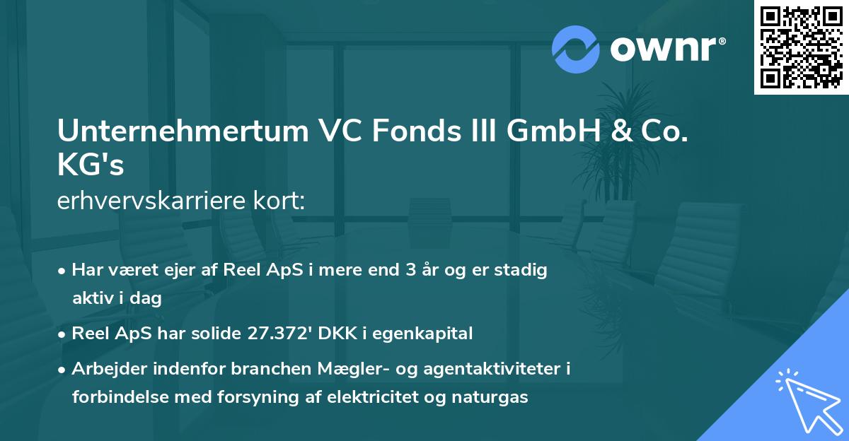 Unternehmertum VC Fonds III GmbH & Co. KG's erhvervskarriere kort