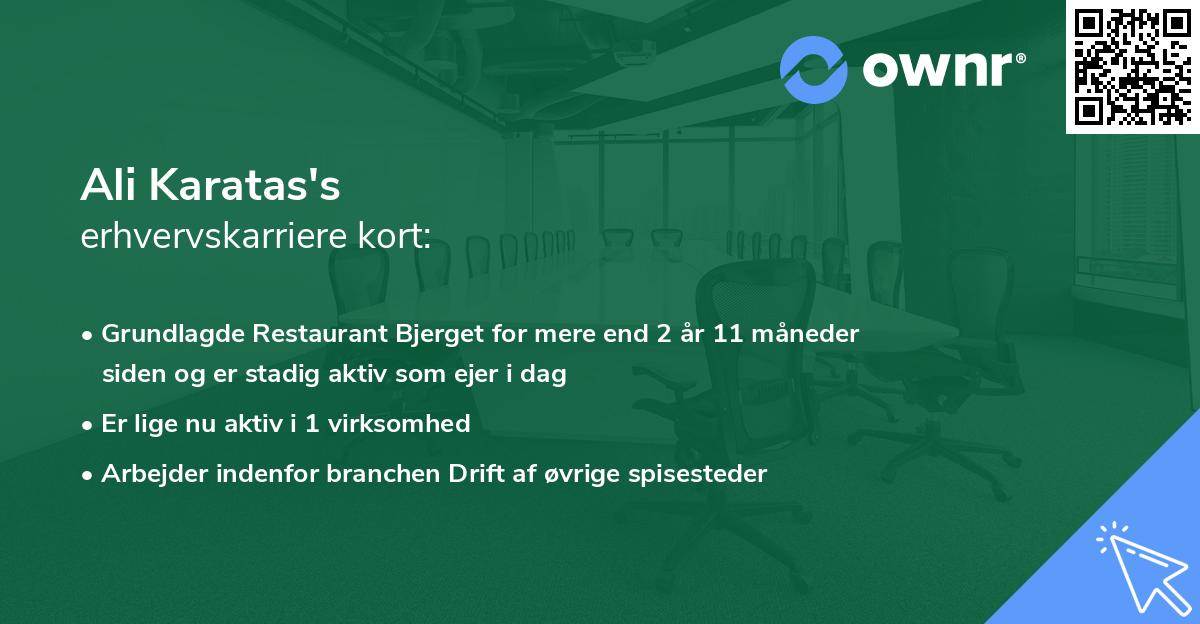 Ali Karatas's erhvervskarriere kort