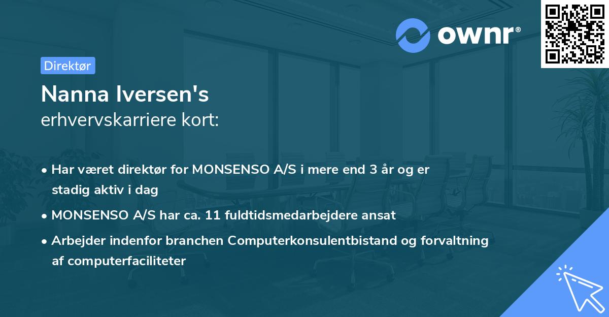 Nanna Iversen's erhvervskarriere kort