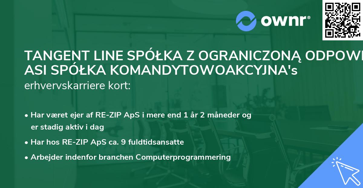 TANGENT LINE SPÓŁKA Z OGRANICZONĄ ODPOWIEDZIALNOŚCIĄ ASI SPÓŁKA KOMANDYTOWOAKCYJNA's erhvervskarriere kort