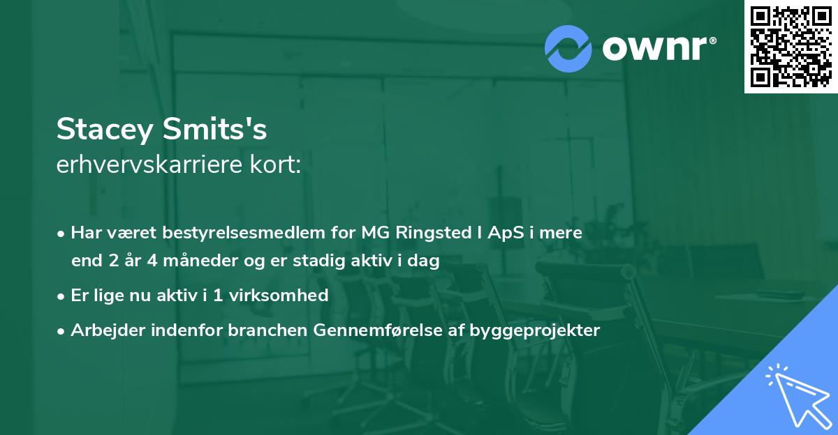 Stacey Smits's erhvervskarriere kort