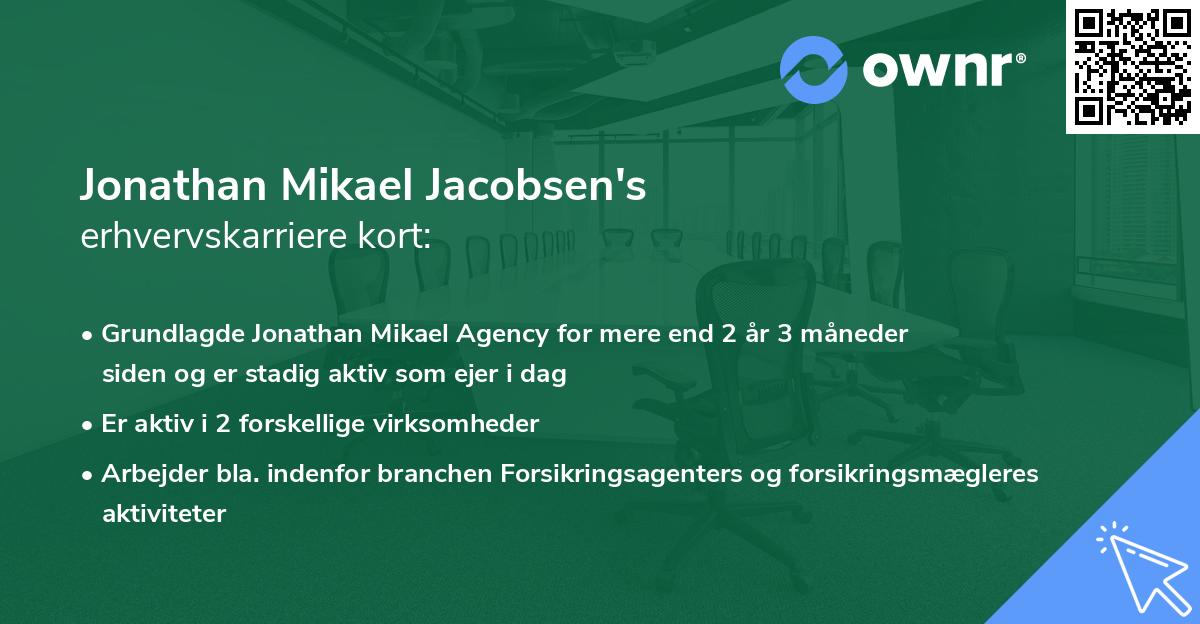Jonathan Mikael Jacobsen's erhvervskarriere kort