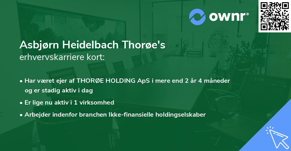 Asbjørn Heidelbach Thorøe's erhvervskarriere kort