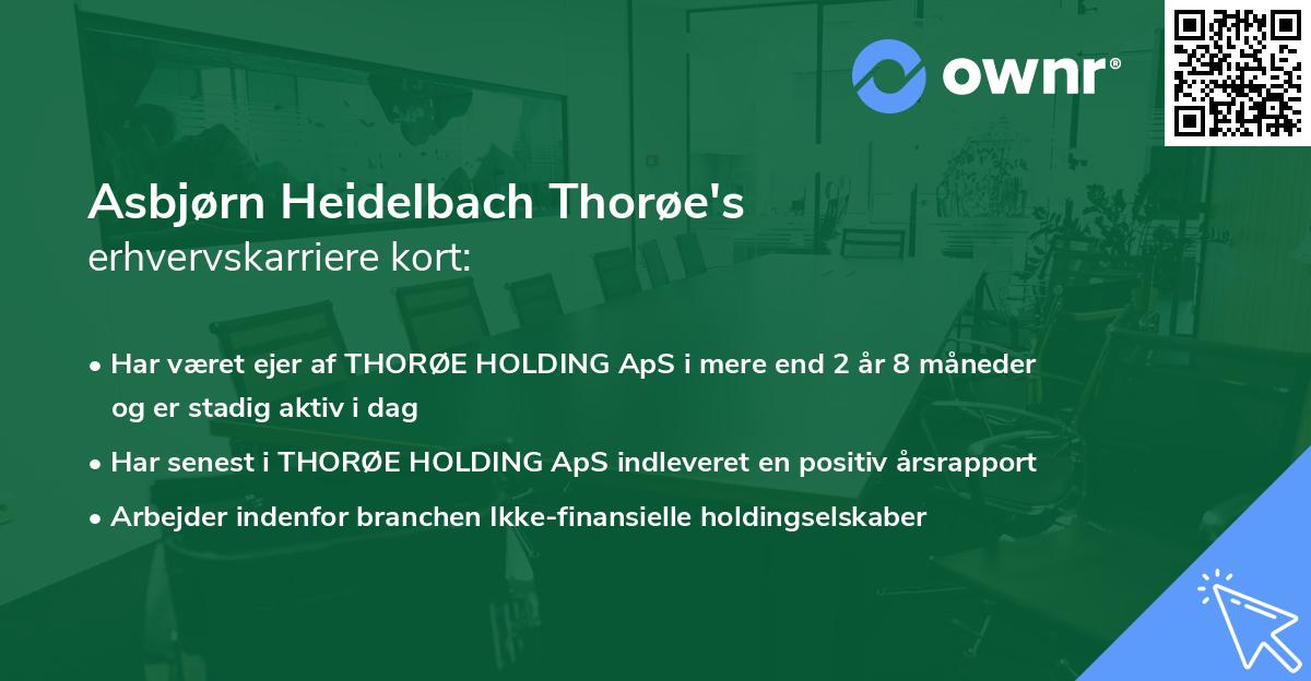 Asbjørn Heidelbach Thorøe's erhvervskarriere kort