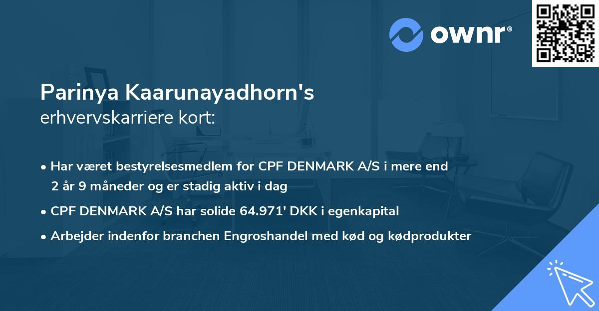 Parinya Kaarunayadhorn's erhvervskarriere kort