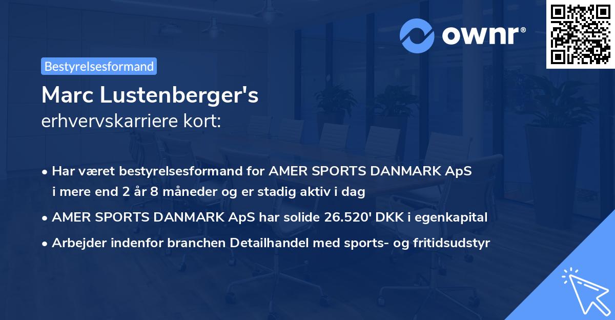 Marc Lustenberger's erhvervskarriere kort