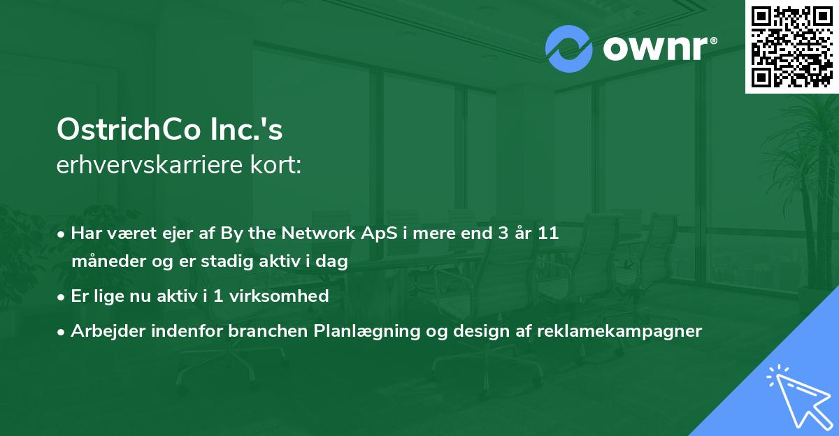 OstrichCo Inc.'s erhvervskarriere kort