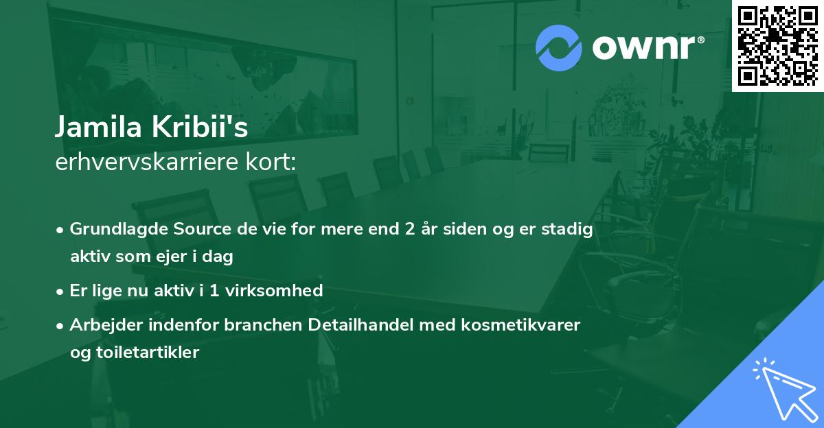 Jamila Kribii's erhvervskarriere kort