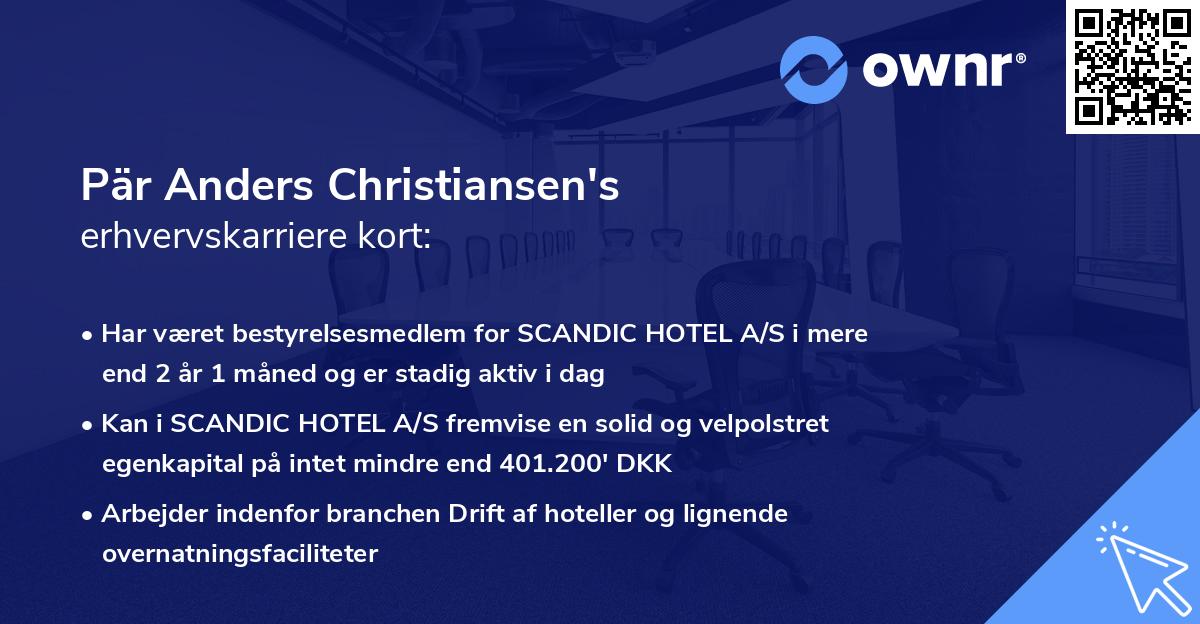 Pär Anders Christiansen's erhvervskarriere kort