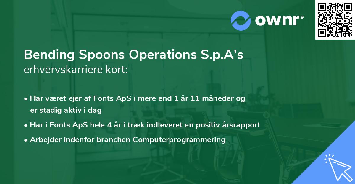 Bending Spoons Operations S.p.A's erhvervskarriere kort