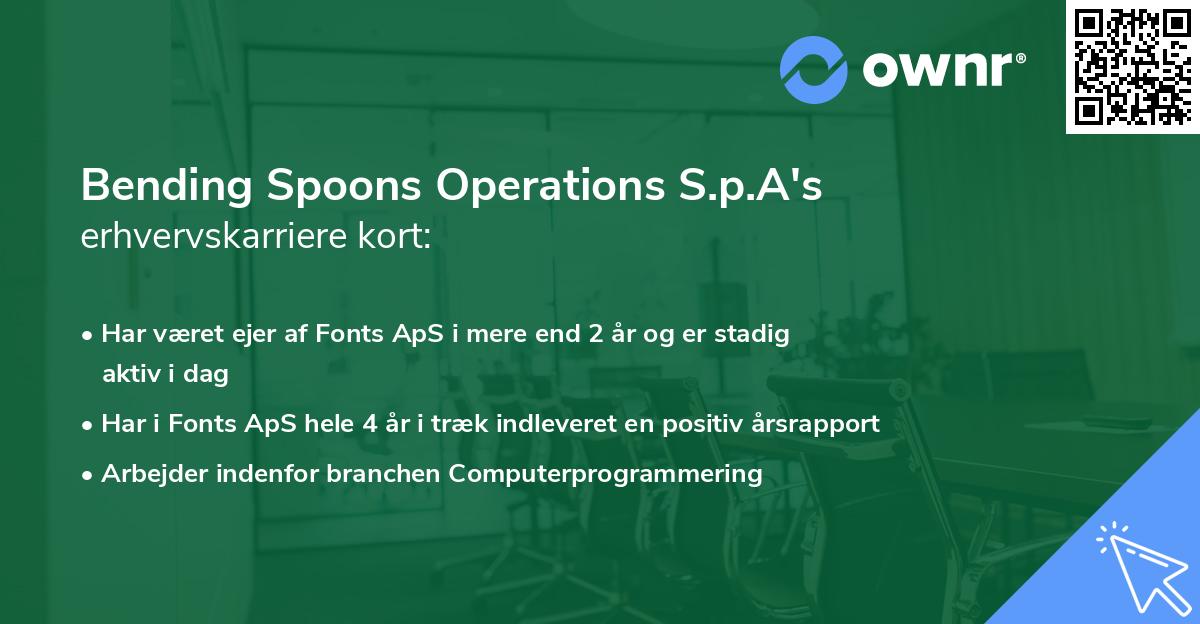 Bending Spoons Operations S.p.A's erhvervskarriere kort