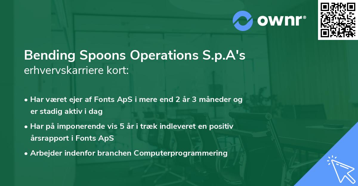 Bending Spoons Operations S.p.A's erhvervskarriere kort