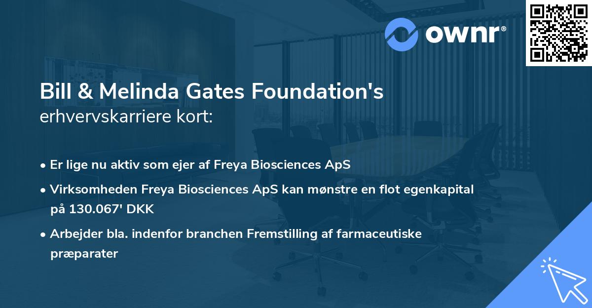 Bill & Melinda Gates Foundation's erhvervskarriere kort