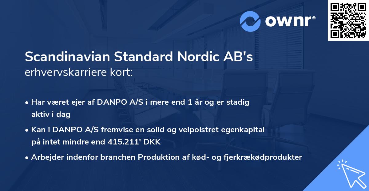 Scandinavian Standard Nordic AB's erhvervskarriere kort