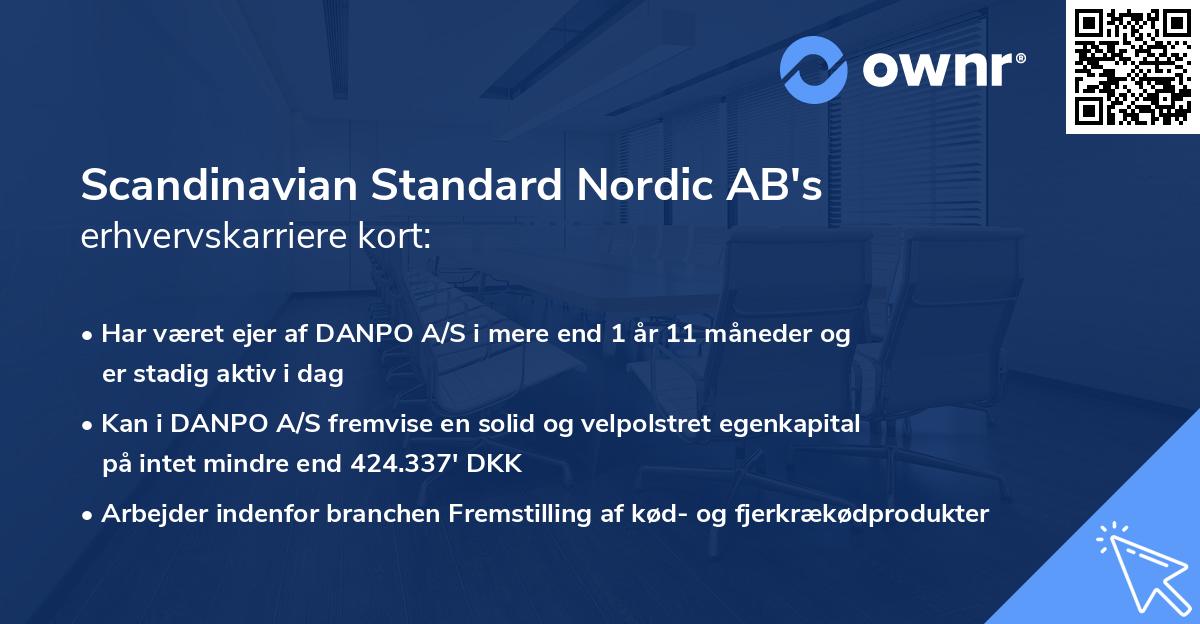 Scandinavian Standard Nordic AB's erhvervskarriere kort