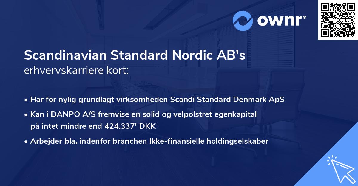 Scandinavian Standard Nordic AB's erhvervskarriere kort