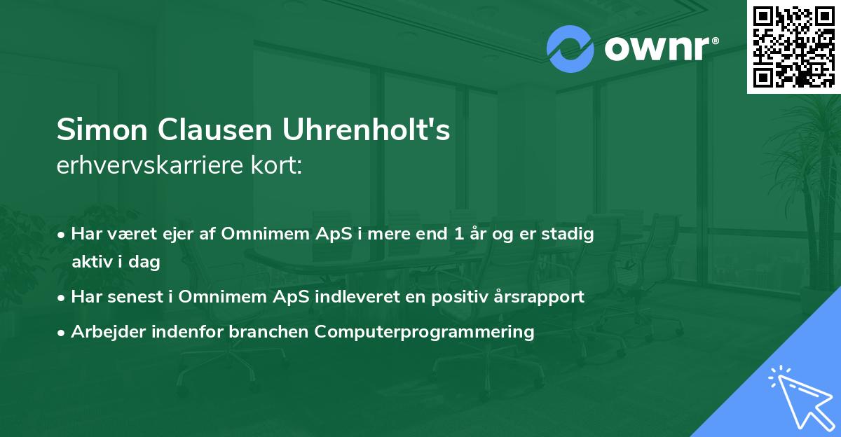 Simon Clausen Uhrenholt's erhvervskarriere kort