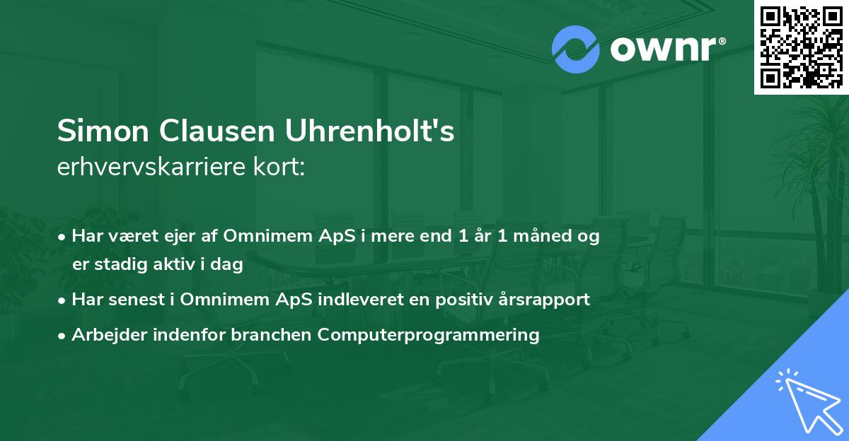 Simon Clausen Uhrenholt's erhvervskarriere kort