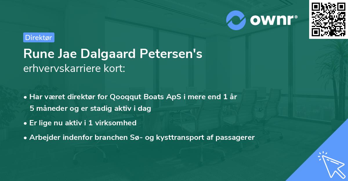 Rune Jae Dalgaard Petersen's erhvervskarriere kort