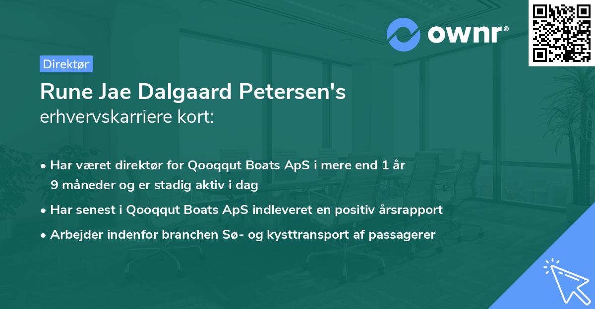 Rune Jae Dalgaard Petersen's erhvervskarriere kort