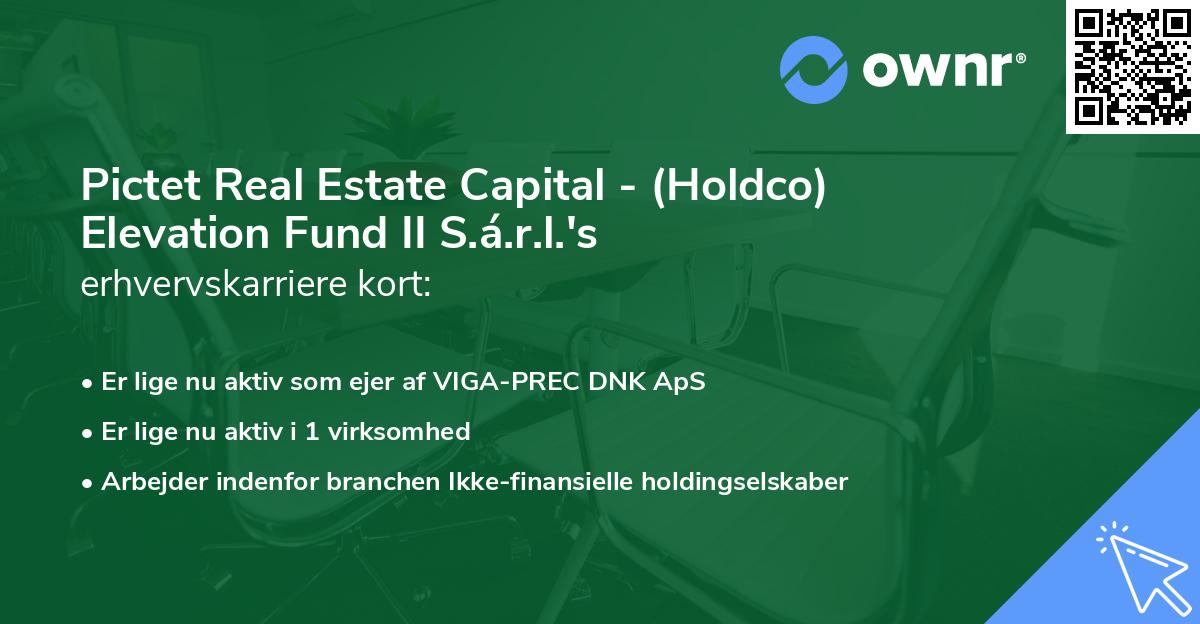 Pictet Real Estate Capital - (Holdco) Elevation Fund II S.á.r.l.'s erhvervskarriere kort