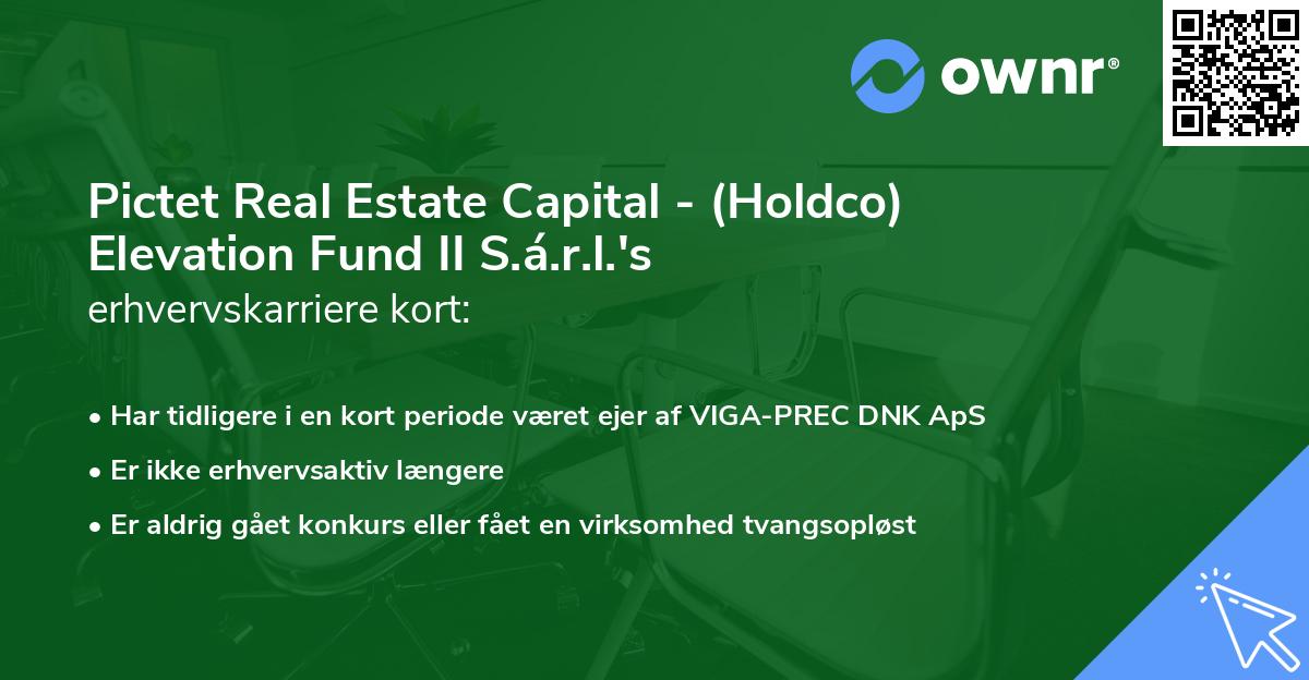 Pictet Real Estate Capital - (Holdco) Elevation Fund II S.á.r.l.'s erhvervskarriere kort