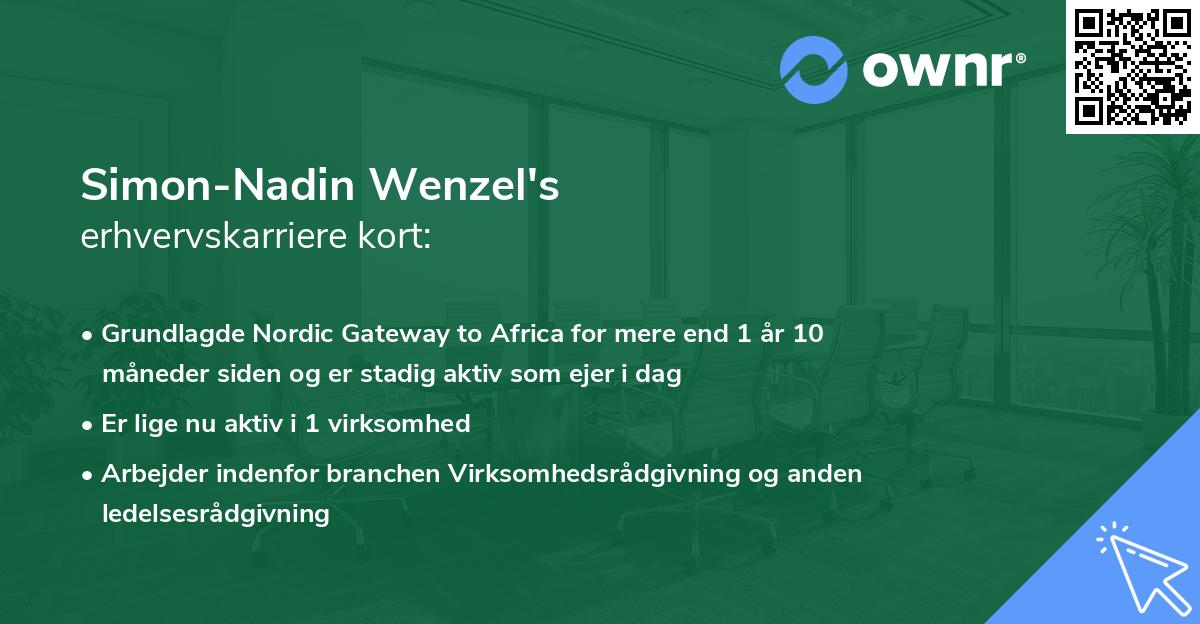 Simon-Nadin Wenzel's erhvervskarriere kort